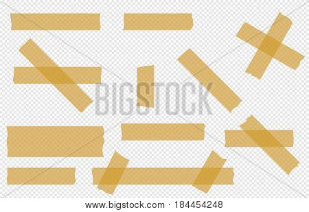 Adhesive tape transparent  pieces  vector tape set isolated