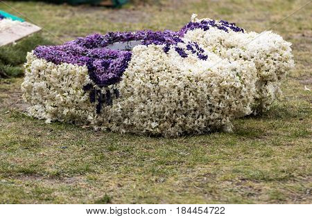 the traditional flowers parade Bloemencorso from Noordwijk to Haarlem in the Netherlands.