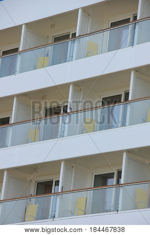 IJmuiden the Netherlands -April 30th 2017: Aida Sol detail of passenger cabins