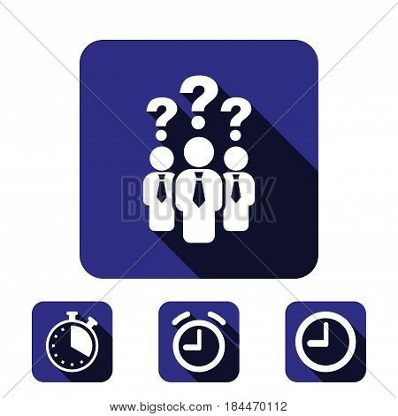 question mark over people icon stock vector illustration