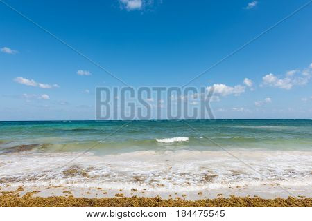 The beach in Mahahual, Quintana Roo, Mexico