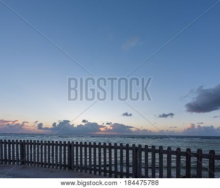 The sunrise in Mahahual, Quintana Roo, Mexico