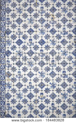 Portuguese painted tin-glazed ceramic tile work