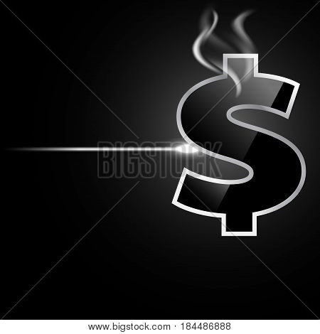 Money Dollar symbol On a black background