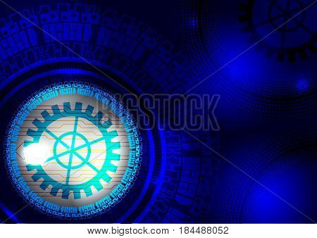 Blue abstract vector digital technology concept background