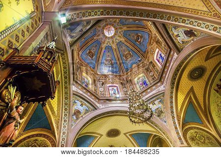 GUANAJUATO, MEXICO - DECEMBER 31, 2014 Basilica Templo De Belen Temple of Belen Parroquia de Immaculada Corzaon de Maria Guanajuato Mexico. Built in the 1700s finished 1775.