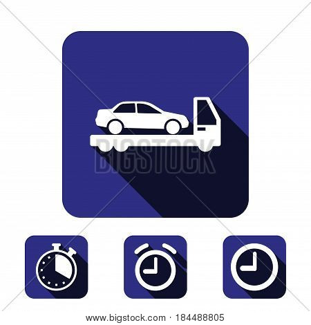 tow truck icon stock vector illustration flat design