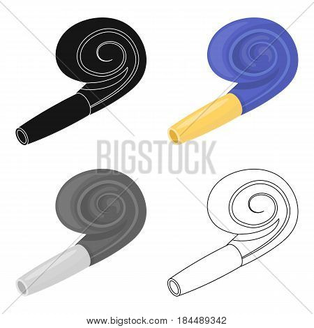 A festive whistle with a ribbon.Party and parties single icon in cartoon style vector symbol stock web illustration.