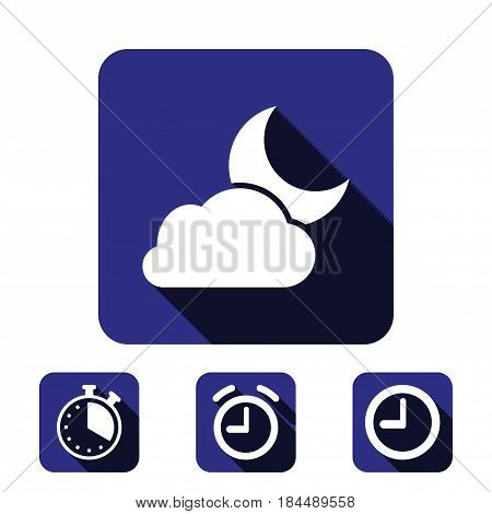 moon and cloud icon stock vector illustration flat design