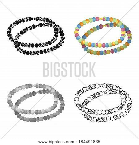Colored beads.Hippy single icon in cartoon style vector symbol stock illustration .