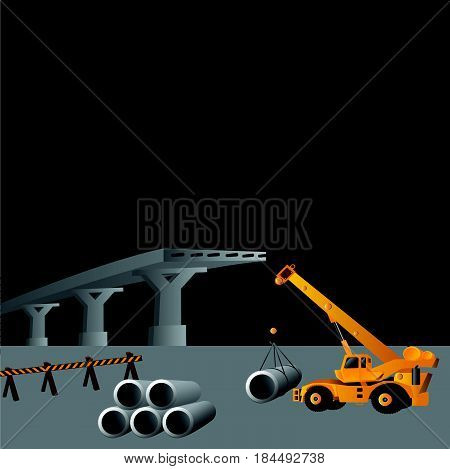 under construction vector illustration. Building process background.