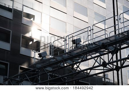 speed control camera in city. Technology and rule concept.