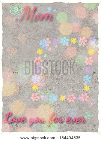 Mothers day photo frame colorful and with flowers