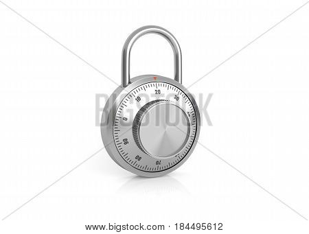Combination lock on white background. 3D illustration