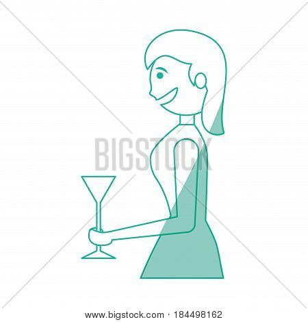 Woman celebrating cartoon icon vector illustration graphic design