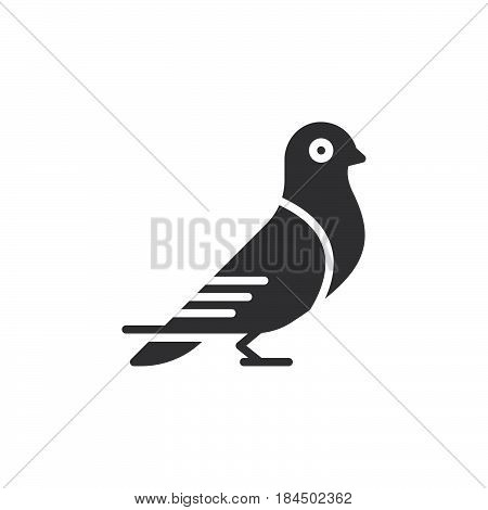 Carrier pigeon icon vector filled flat sign solid pictogram isolated on white. Dove symbol logo illustration. Pixel perfect