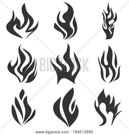 Fire Flames Tattoo Set