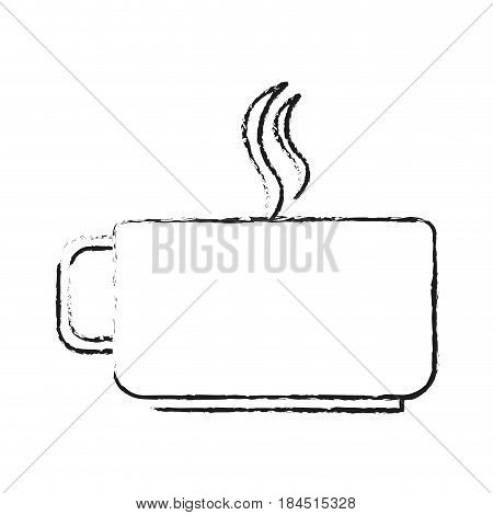 blurred silhouette cup of coffee with steam vector illustration
