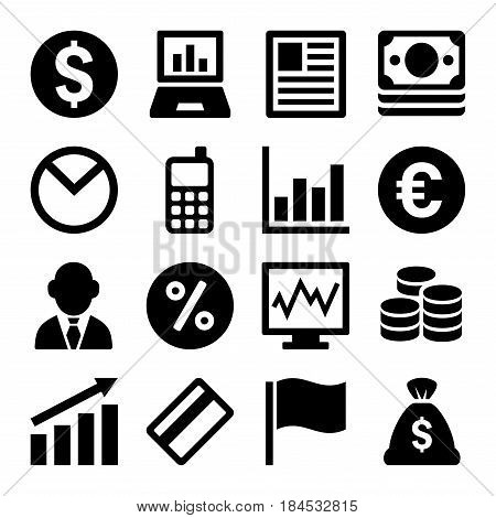 Money icon set on White background. Vector