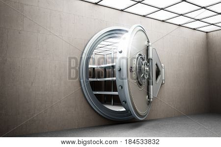 Big Safe Door With Empty Ingots High Resolution 3D Image