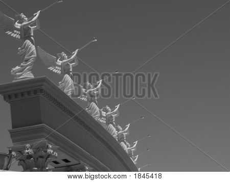 Beatuiful foto in bianco e nero il Ontop angeli di Ceaser Palace di Las Vegas.