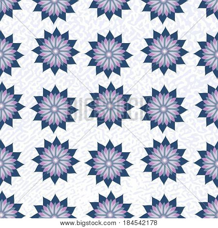 Vector illustration of small minimalistic flowers on white background seamless pattern.