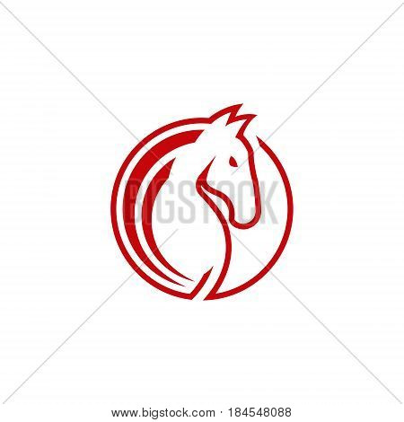 horse head icon in circle with bright background