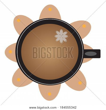 cup of coffee on white background, logo, hot drink, one black mug
