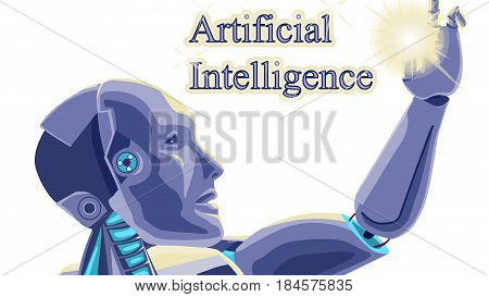 Futuristic Concept Robot Vector of Artificial Intelligence .