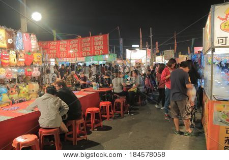 TAINAN TAIWAN - DECEMBER 11, 2016: Tainan flower night market. Tainan flower night market is the biggest night market in Tainan.