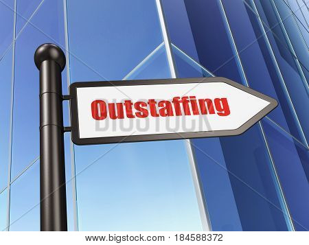 Finance concept: sign Outstaffing on Building background, 3D rendering