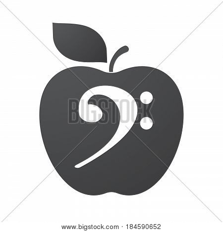 Isolated Apple Fruit With An F Clef