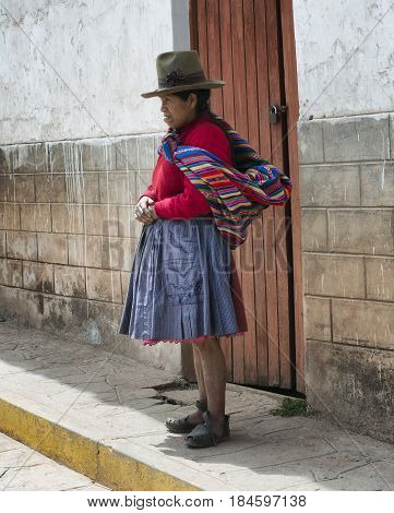 Quechua Indian woman from the Patachancha Community Andes Mountains. October 21 - 2012 Cuzco Region Peru