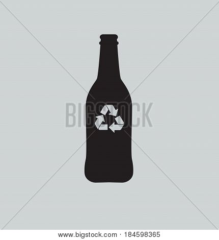 Recycling bottle symbol concept. Glass bottle icon. Vector stock.