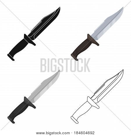 Military knife. Knife for murder. Weapons of criminals.Prison single icon in cartoon style vector symbol stock web illustration.