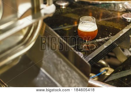 Glass Of Beer At The Brewery