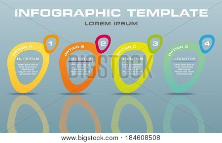 Modern Infographics Options Template Vector With Colorful Elipse On Grey Background. Can Be Used For
