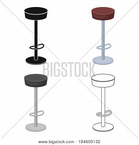 High chair seat near the bar. Bary chair to relax. Pub single icon in cartoon style vector symbol stock web illustration.