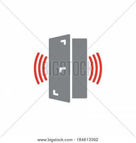 Door sensor alarm icon vector filled flat sign solid colorful pictogram isolated on white. Symbol logo illustration