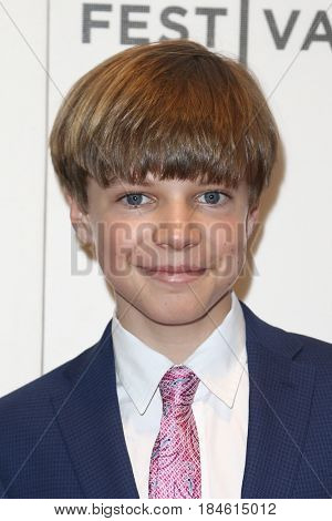 NEW YORK-APR 28: Tanner Flood attends the 'Unbreakable Kimmy Schmidt' screening at BMCC at PAC during the 2017 TriBeCa Film Festival on April 28, 2017 in New York City.