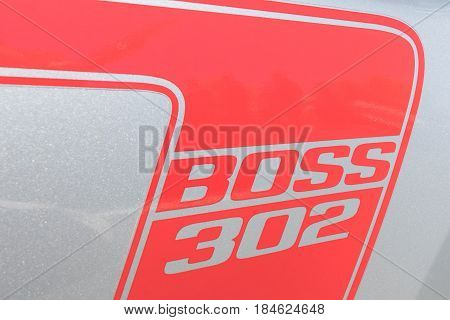 Ford Mustang Boss 302 Emblem Fifth Generation On Display