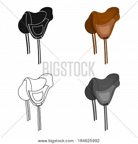 Saddle icon cartoon. Singe western icon from the wild west cartoon.