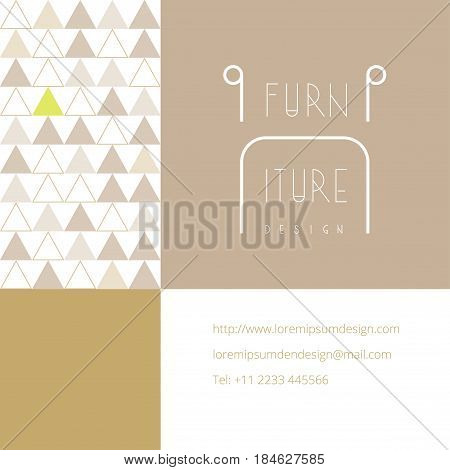 Interior designer brand identity. Chair line logo. Word in logo can be replaced by appropriate brand name. Business card template included.