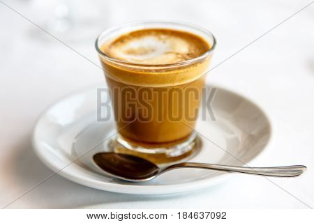 Cortado - Spanish Coffee With Milk In The Cup.