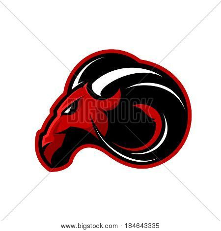 Furious ram sport club vector logo concept isolated on white background. Modern professional team badge mascot design.
Premium quality wild ram animal athletic division t-shirt tee print illustration.