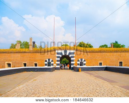 Entrance gate to Small Fortress of Terezin, Czech Republic