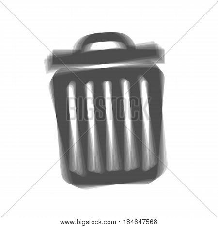 Trash sign illustration. Vector. Gray icon shaked at white background.