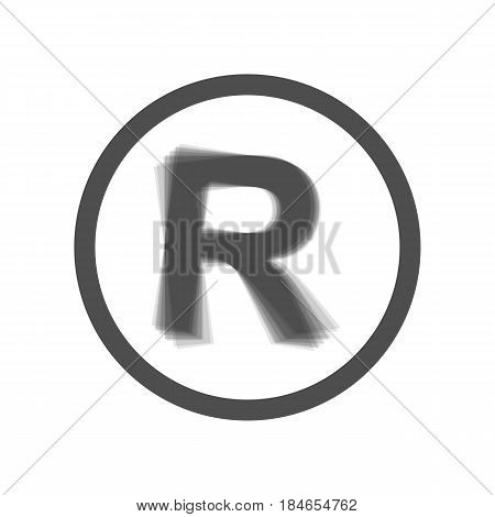 Registered Trademark sign. Vector. Gray icon shaked at white background.