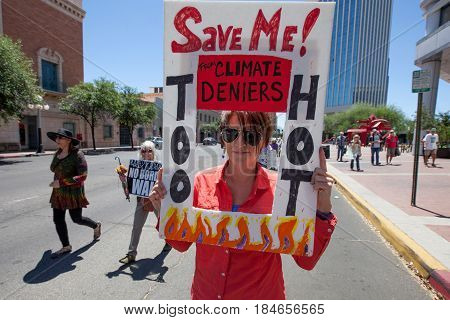 Woman With Sign At Climate March