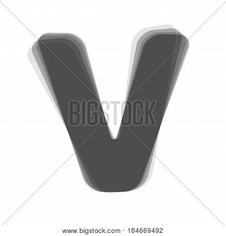 Letter V sign design template element. Vector. Gray icon shaked at white background.